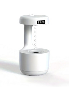 MANSAA Anti-Gravity Clock Humidifier with Night Light & Decor – 6M Warranty Portable Room Air Purifier