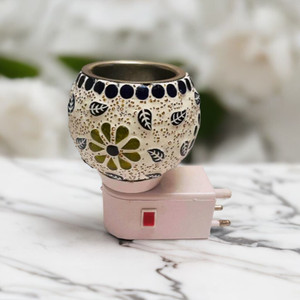 BERG Electric Diffuser Kapoor Dani with On/Off Switch & Night Lamp (Model-Sunflower) Portable Room Air Purifier