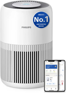PHILIPS AC0950/60 Covers Small Rooms up to 65 m2 (690 sqft) | 250 m3/h CADR | 3-Layer HEPA NanoProtect + Active Carbon | 99.99% Allergen Removal | AeraSense PM2.5 Sensor | Air+ App Portable Room Air Purifier