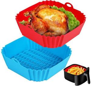 Vepvopz Silicon Square Air Fryer Pack Of 2 Airfryer Tray