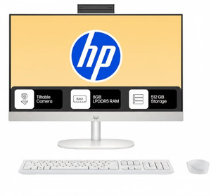 HP All-in-One 24 Ryzen 3 Quad Core (8 GB LPDDR5/512 GB SSD/Windows 11 Home/24 Inch Screen/24-cr0014 / 24-cr0016) with MS Office