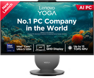 Lenovo Yoga AIO QHD IPS Core i5 (16 GB LPDDR5X/1 GB SSD/Windows 11 Home/27 Inch Screen/Yoga AIO) with MS Office