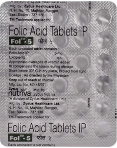 Onefol Tablets Fol 5Mg Tablets (30 Tab) Tablets Price in India - Buy Fol 5Mg Tablets ...