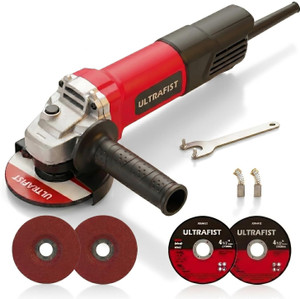 ULTRAFIST 850W 4'' Angle Grinder 100mm, 11000 RPM, Electric Metal Cutting Grinder Kit Angle Grinder