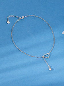 GIVA Sterling Silver Heart melting Anklet(Single) Adjustable Anklet Sterling Silver Toe Anklet