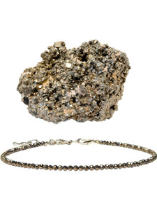 VIBESLE Pyrite Anklet With Stone of Money, Protection & Power | Spiritual Jewellery Stone Anklet