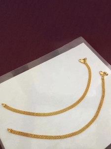 BINIAA NEW STYLISH 10 Inch Gold Anklets For Women and Girls Brass Anklet