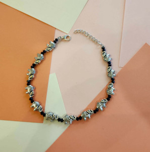 Rudray Fashion black anklets for women Brass, Alloy Anklet