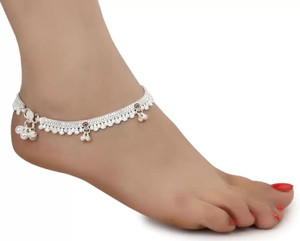 Payal Jewels silver plated beautiful anklets for women/girls Silver Anklet