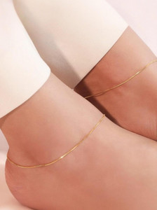NANMAYA Stunning Gold Anklets For Women and Girls Brass Anklet