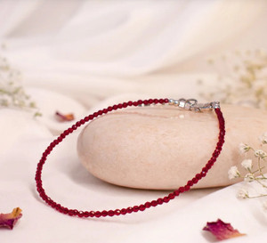 MARMORIS ECOM Garnet Anklet, Stone of Courage, Protection & Stability Crystal Anklet