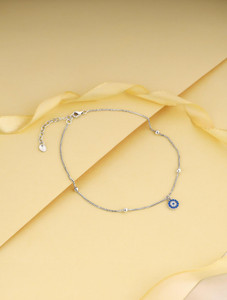 GIVA 925 Silver Evil Eye Charm Anklet for Women Sterling Silver Toe Anklet