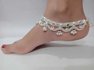 साँवरिया Women And Girl Non-Precious Metal Silver Plated Traditional Indian Payal(Silver) मेटल पायल