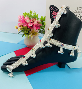 SONU SELECT Beautiful Silver Plated Bridal Payal For Women One