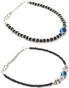 SHAH ENTERPRISES Combo Oxidized Evil Eye Single leg Anklet for women's and Girls Alloy Anklet