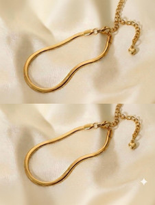 konnexion Anti tarnish gold plated Brass Anklet