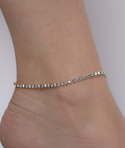 THANU'S CRAFT Elegant Crystal Rhinestone Payal Toe Foot Chain Single Anklet For Girls & Women Metal Anklet