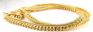 CM FASHIONS 10.5'' Gold Plated Traditional Trendy Stylish Anklets, Kolusu ,Payal, Ghungroo Copper Anklet