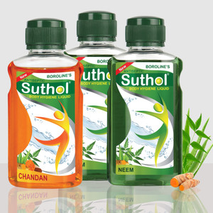 BOROLINE Neem Liquid Drop 200ML X 2 + Active Chandan Liquid 200ML X 1 Antiseptic Liquid