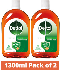 Dettol Disinfectant for First Aid Surface Cleaning and Personal Hygiene Liquid(1300 x2) Antiseptic Liquid
