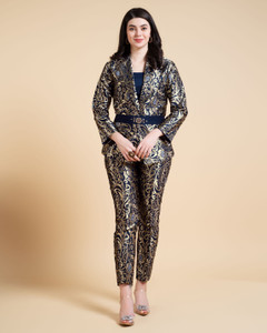 MOJILAA Top Pant Co-ords Set with Blazer