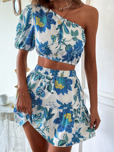 Cool And Casual Top Skirt Western Set