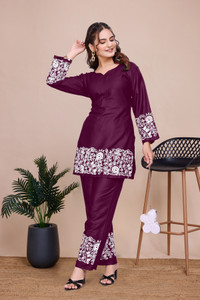 KHODIYAR Lace Work Tunic Pant Co-ords Set - Image 6
