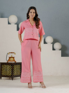 Tropwear Women Crop Top Palazzo Set