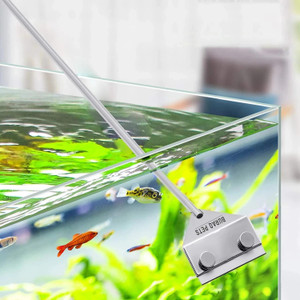 Buraq Aquarium Algae Removing Stainless Steel 18 inch Glass Cleaning Scraper Accessories for Fish Tank, Planted Tanks (Aqua Scraper) Magnetic Aquarium Cleaner