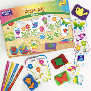 इमेजिमेक Stamp Art - Garden - DIY Kids Art Set - for Boys and Girls 3 Years+