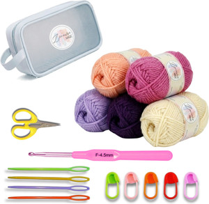 Zenaura Magic Crochet Kit for Beginners, 5Pc Yarn with Hooks - Image 5