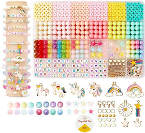 SSJAAK Bracelet Making Set,Clay Beads Kit,Macaron Color Beads Bracelet Making for Girl