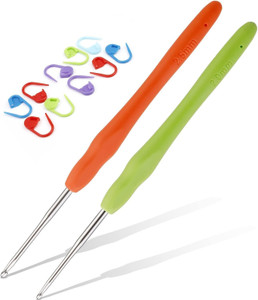 Qroof 2 PCS Crochet Hooks, Ergonomic Soft Grip Handles, (2 mm+2.5 mm)