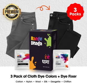 रेंजधागा Fabric Dye, Black, Pack of 3 - Image 6