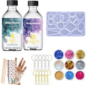 Qroof Resin Alphabet Keychain Making Kit with Moulds