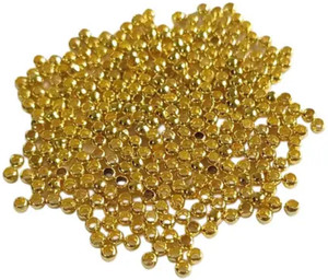 Qroof 6 gms of Gear Lock / Crimp Beads Gold for Jewelry Making