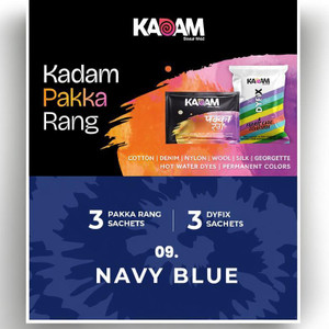 KADAM Pakka Rang Fabric Dye Navy Blue 6 Sachets - Image 1