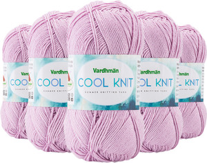 vardhman knitting yarn Cool Knit Poly Viscose rochet 5 Pack| 100g each ...