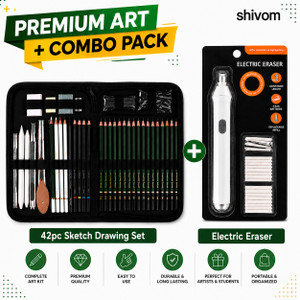Shivom 42PC Sketch Drawing Set with Electric Eraser - Image 6