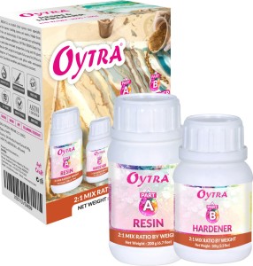 OYTRA Art Resin Hardener 300 Grams 2:1 Epoxy Smooth Ultra Clear Finish for Beginners Artists and Professionals for Jewellery Casting Tabletop Miniature DIY Craft