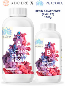 Adoere X Peacora Epoxy Resin Art High Intensity Premium Resin and Hardener Kit - 1.5 Kg
