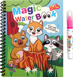 NidraNari Magic-Water Coloring Book-Magic Water Drawing Book Reusable and Water-Revealing