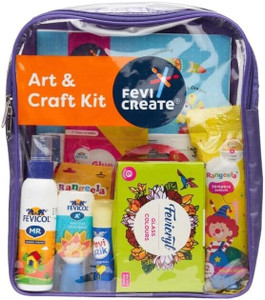 Fevicreate All in One DIY Crafting Kit for children of ages 5-14, Includes a Sling Bag