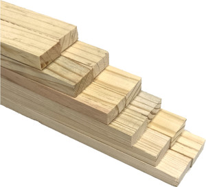 JCT अग्रिको 8 inch natural pine wood strips(natural design) for art and craft(10 pieces)