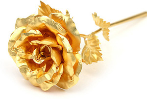 Quickfit Artificial Golden Rose for Valentine's Day Gifts For Boyfriend Husband Wife Gold Rose Artificial Flower