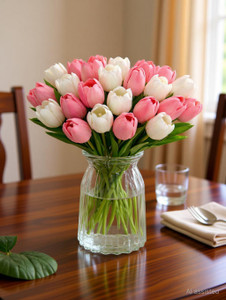SORT & FILTER Decorative Artificial Tulips Flowers for Vase Pot Home Decorations Multicolor Tulips Artificial Flower