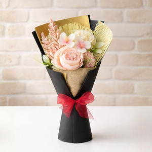 Satyam Kraft 1 Pcs Valentine Bouquet with Artificial Multiflora Flower for Him/Her Gifting Multicolor Peony Artificial Flower