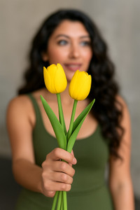 Ikko Tulip Bunch for Vase & Home Decor, for Living Room Corner Table Yellow Tulips Artificial Flower