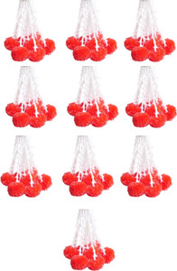 SHREYA-FASHION Tassel for Stage Decoration, Indian Wedding Haldi Marigold Lilly Tassel Hangings Orange, White Lily, Marigold Artificial Flower