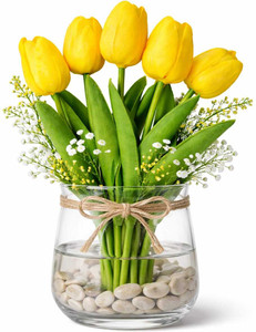 aakansha mart Yellow Tulips Artificial Flower